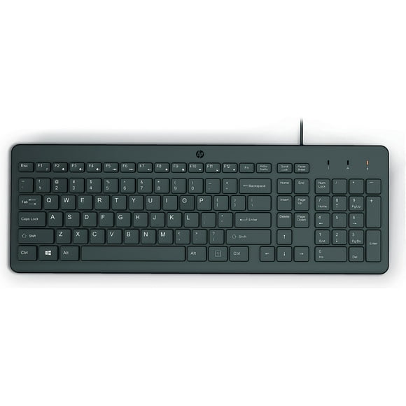 Teclado HP 150 con cable con teclado numérico USB negro