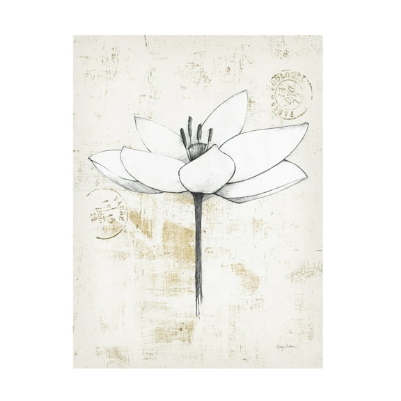 Avery Tillmon 'Pencil Floral I Gold' Canvas Art