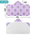 thumbnail image 4 of Yayeee Kids Hooded Towel with Hand Pockets Beach Soft Absorbent Bath Wrap 50 x 23.5 inch, Purple Plaid Horse Pattern, 4 of 5