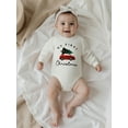 thumbnail image 5 of BemeyourBBs Newborn Baby Boy Girl Christmas Outfits My First Christmas Bubble Romper Sweatshirt Cute Long Sleeve Letter Tree Car Print Bodysuit Fall Winter Xmas Clothes, 5 of 9