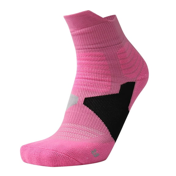 Lovskoo 2024 Ankle Athletic Socks Men Women No Show Trendy Socks Running Cotton Moisture Wicking Breathable Basketball Walking Crew Socks Hot Pink