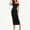 Black, variant on Women's off Shoulder Ribbed Midi Dress, Solid Sleeveless Ruched Split Bodycon Summer Club Dress Sky Blue XL(XL)