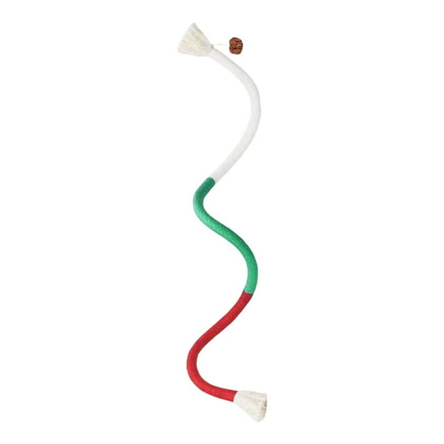 Cat Chew Rope Toy Cotton Interactive Pet Rope with Natural Silvervine Infused Design 28 Inch Length for Dental Care Stress Relief and Indoor Play
