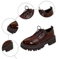thumbnail image 5 of Rokment Womens Chunky Platform Oxford Shoes Casual Leather Lace up Lug Sole Non Slip Vintage Dress Penny Loafers for Office Business, 5 of 8