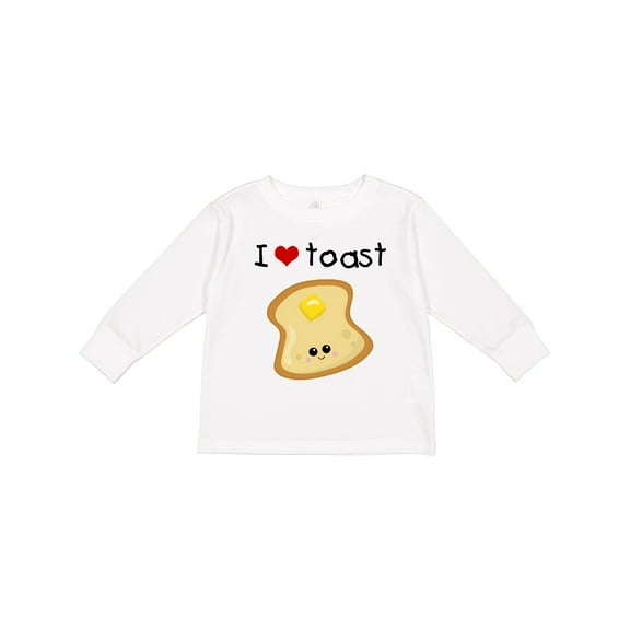 Inktastic I Love Toast Boys or Girls Long Sleeve Toddler T-Shirt
