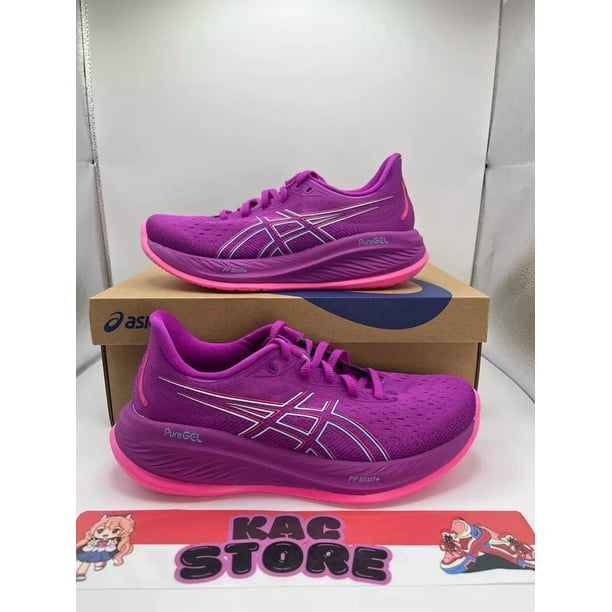 ASICS Women's GEL-CUMULUS 26 1012B599 500 Bold Magenta Bright Cyan Running Shoes