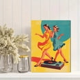 thumbnail image 2 of UXIEQU Retro Dancing Women Record Player Canvas Wall Art 15.75x11.81 Inches, 2 of 8