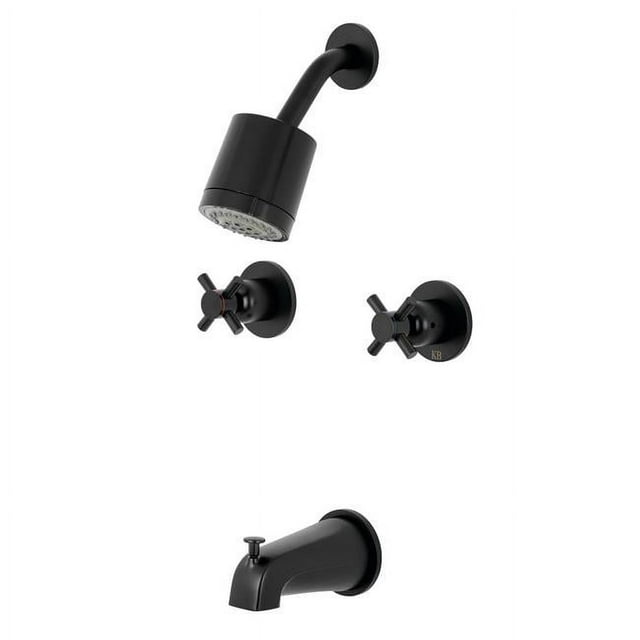 Kingston Brass KBX8140DX Concord Tub & Shower Faucet with 2 Handles, Matte Black