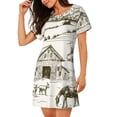 thumbnail image 2 of Gukieu Farm Animals 2 Print Women's Nightgown, A-line Round Neck Short-sleeved Nightgown Pajamas Home Wear Suitable for Home and Outing, 2 of 6