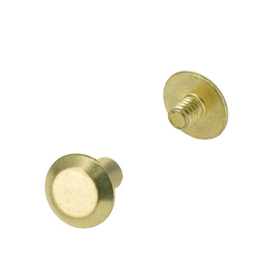 Chicago Screws, Flat Cap, Natural Brass, Solid Brass-LL (50 per bag), Multiple Sizes