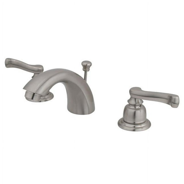 Kingston Brass KB958FL Mini Robinet de Lavabo à Large Diffusion & Poignée à Levier en Métal Nickel Satiné