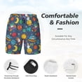 thumbnail image 5 of Balery Cartoon Space Mens Swim Trunks Swim Shorts for Men Quick Dry Inseam Beach Shorts with Compression Liner Pocket-, 5 of 9