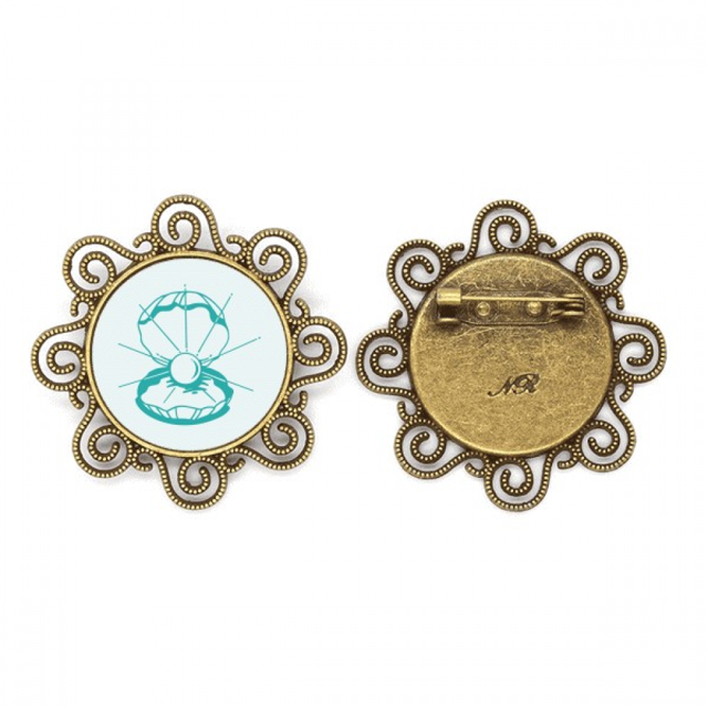 Green venera la vida marina ilustración Broche de flores, regalo de joyería para mujeres y niñas Unbranded M