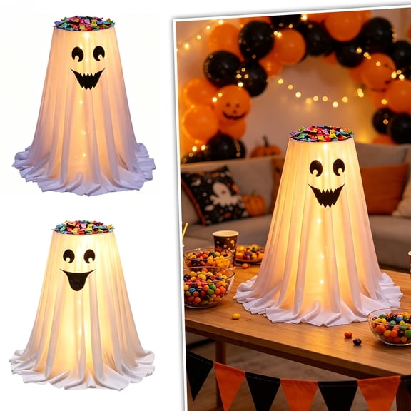 Halloween Decorations Halloween Candy Bowl Candy Bowl Remote Control Ghost Candy Bowl Stand for Indoor & Outdoor Halloween Party Props