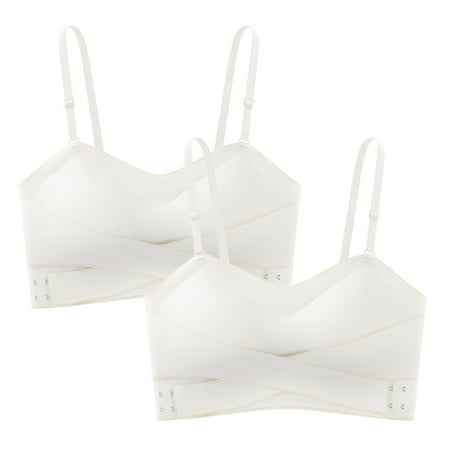 

XINSHIDE Underwear Womens 2Pcs Non Slip Front Buckle Detachable Shoulder Strap Bra Chest Pad Women Bras Push Up
