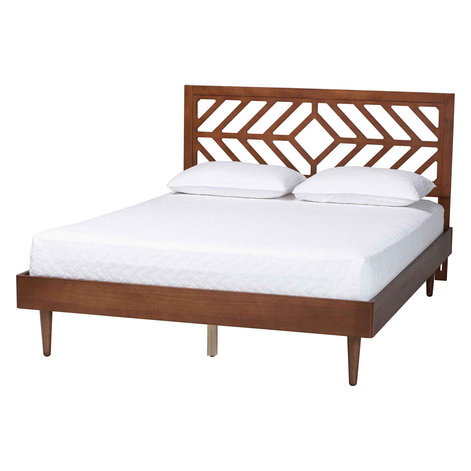 Baxton Studio Zola Modern Platform Bed, Queen, Ash Walnut