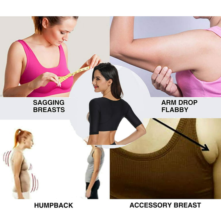 SHAPERIN Women Upper Arm Shaper Body Compression Sleeves Post Surgical  Slimmer Humpback Posture Corrector Tops Shapewear 