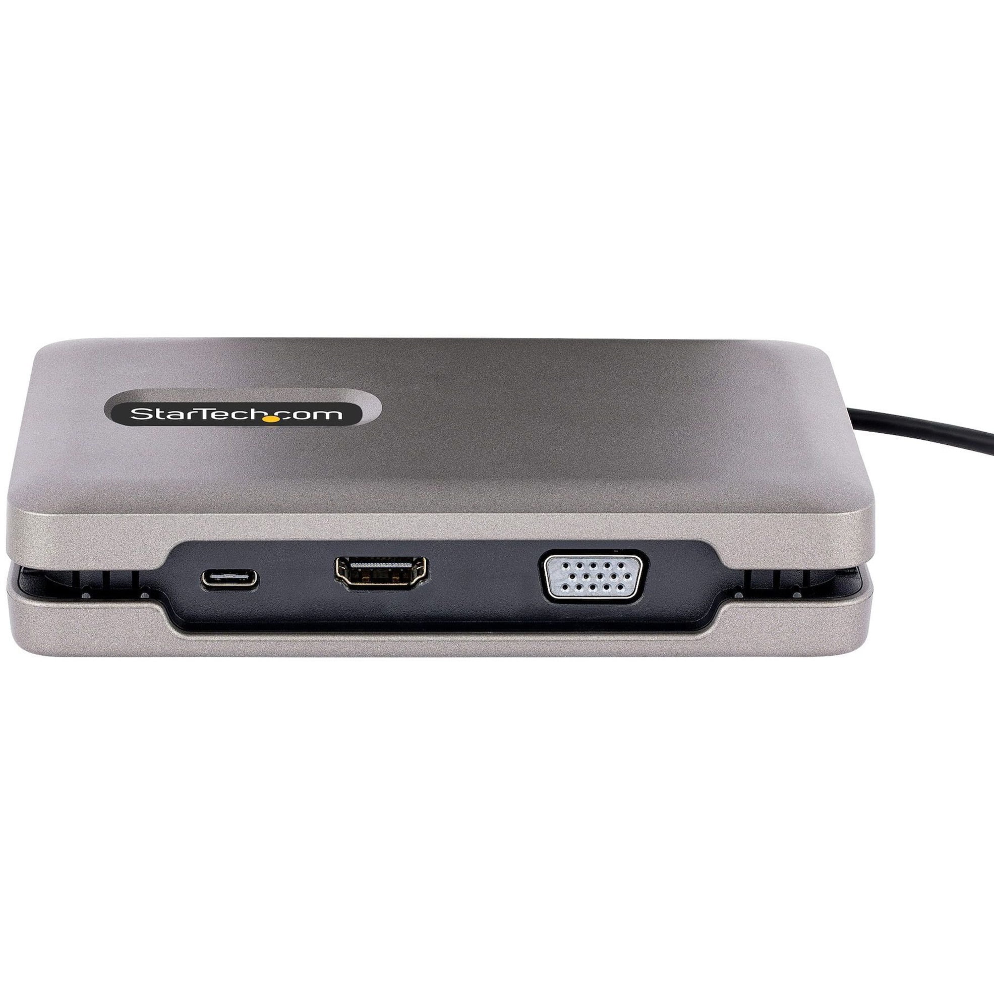 StarTech.com USB-C Multiport Adapter w/USB-C DP Alt Mode Video/4K HDMI/VGA, USB-C Dual Monitor Docking Station
