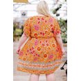 thumbnail image 1 of ABPHQTO Mini vestido con escote en V profundo floral de talla grande naranja para mujer, 1 of 5