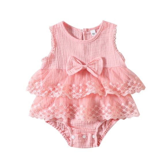 Sngxgn Baby Girls Ruffle Bodysuit Solid Long sleeved Onesie Casual Plain Blouse Romper(Red,80)