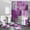 Purple, variant on All Smiles Bathroom Sets Teal Shower Curtains with 12 Hooks Large Bath Mat, Toilet Lid Cover and U-Shape Rugs for Home Hotel Decor