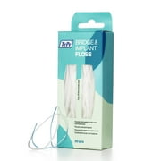 TEPE Bridge & Implant Dental Floss - Thick, Flexible with Stiff Ends for Braces, 30 Pieces