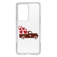 thumbnail image 1 of DistinctInk Clear Shockproof Hybrid Case for Galaxy S21 ULTRA 5G (6.8" Screen) - TPU Bumper Acrylic Back Tempered Glass Screen Protector - Valentine Truck Red Hearts, 1 of 2