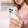 thumbnail image 4 of Dteck For iPhone 16 Plating Cute Wave Frame Case with Luxury Bling Diamonds Sparkly Rhinestone for Women Girls Shockproof Slim Back Protective Phone Case, Silver, 4 of 7