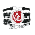 thumbnail image 1 of Red Character Figure Bracelet Love Accessory Twisted Leather Knitting Rope Wristband, 1 of 3