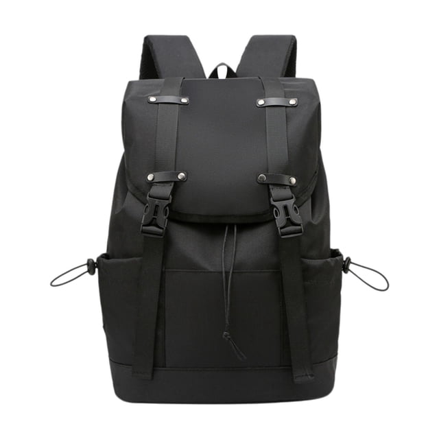 Mochila para laptop Bolsa de trabajo liviana a gran capacidad para negocios de hombres y mujeres Negro