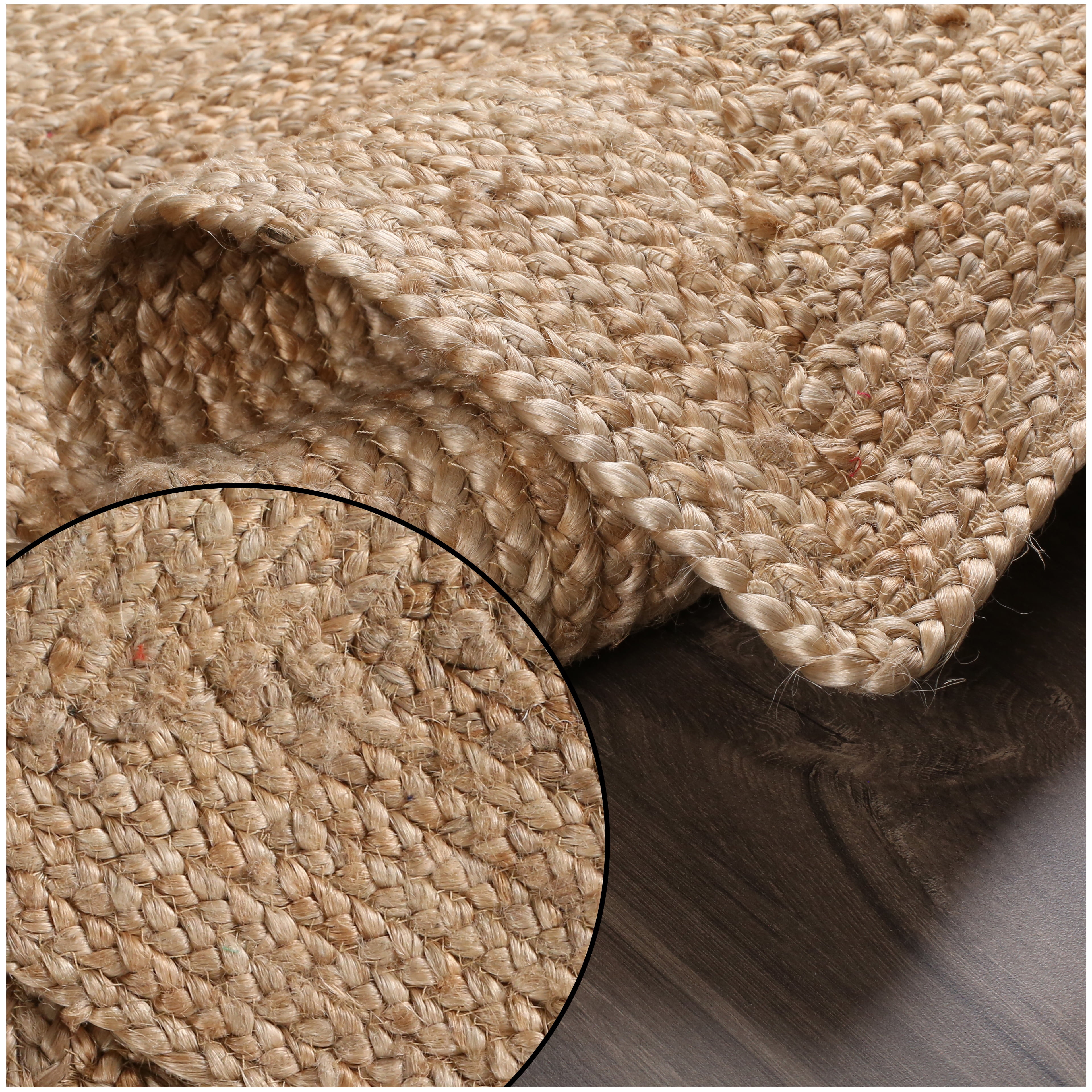 Bedding Craft Jute Cotton Area Rug Natural Matty Weave – Machine Washable Carpet for Living Room, Bedroom & Entryway – 70% Jute 30% Cotton – 36x60 Inch, 1 Piece