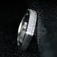 thumbnail image 3 of Fiudx Anillo de Pareja de Diamantes de Tres Filas y Medio Diamante para Mujer, Tallas 5-10, 3 of 7