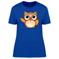 thumbnail image 1 of Cartoon Owl With Glasses Tee Women's -Image by Shutterstock, 1 of 1