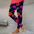 thumbnail image 6 of Feancey Vintage Leggings for Women Funny Pumpkin Print Yoga Pants Halloween Casual High Waisted Workout Tights Buttery Soft Stretch Skinny Pants Multicolor S, 6 of 7