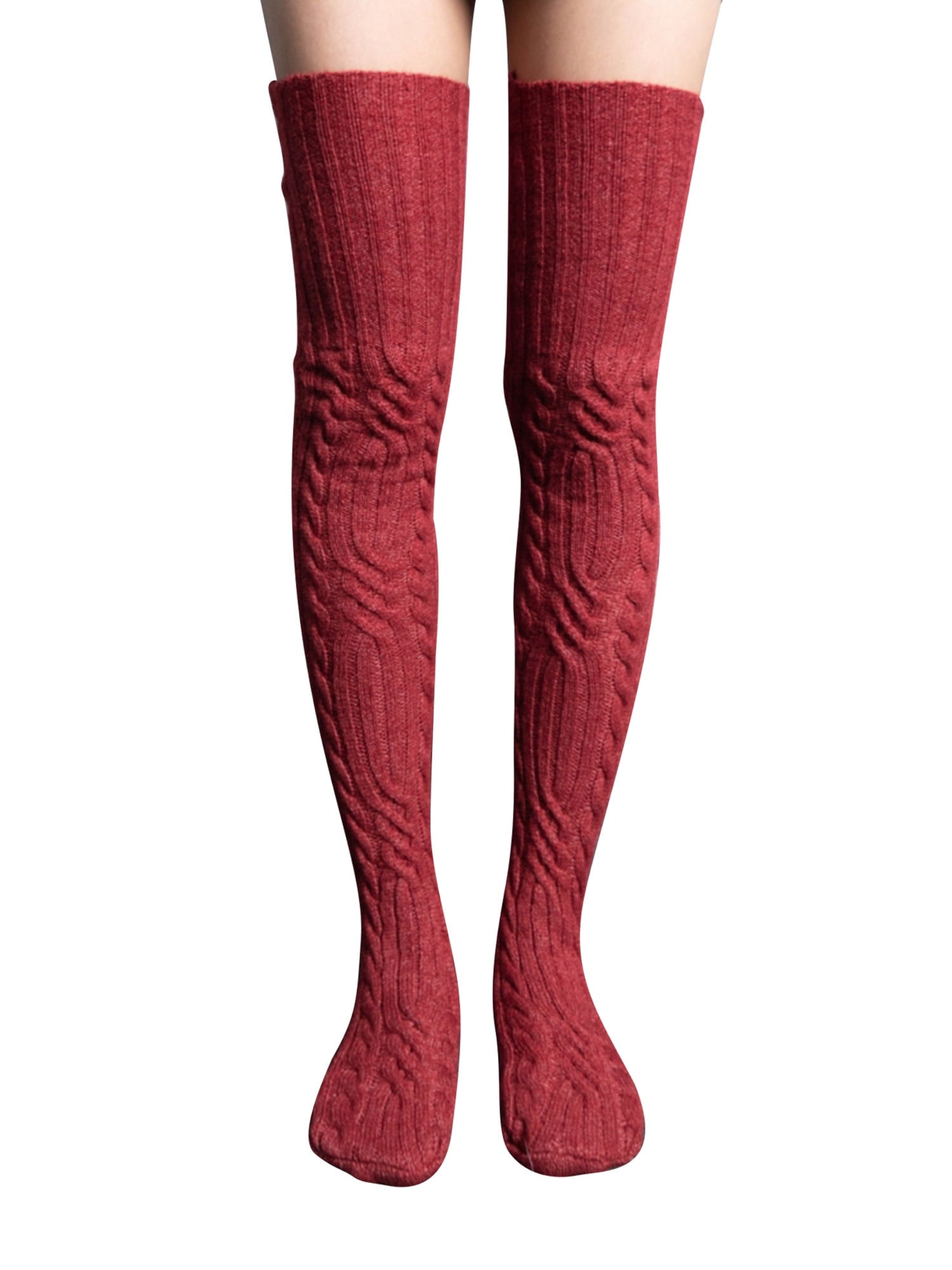 Lazybaby Women Thigh High Socks Long Knit Warm Thick Tall Long Boot Stockings Leg Warmers
