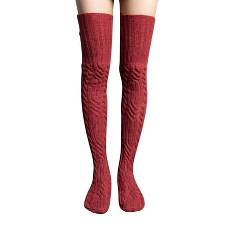 

Fanvereka Women s Knit Thigh High Socks Long Tube Boot Socks Fall Winter Stockings Over Knee Leg Warmers