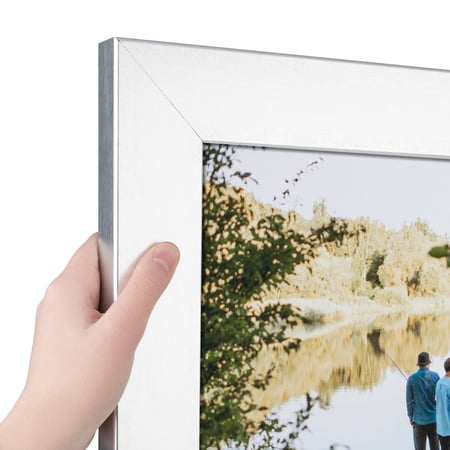 ArtToFrames 28" x 28" Silver Picture Frame, 28x28 inch Silver MDF Poster Frame (WOM-5304), Pack