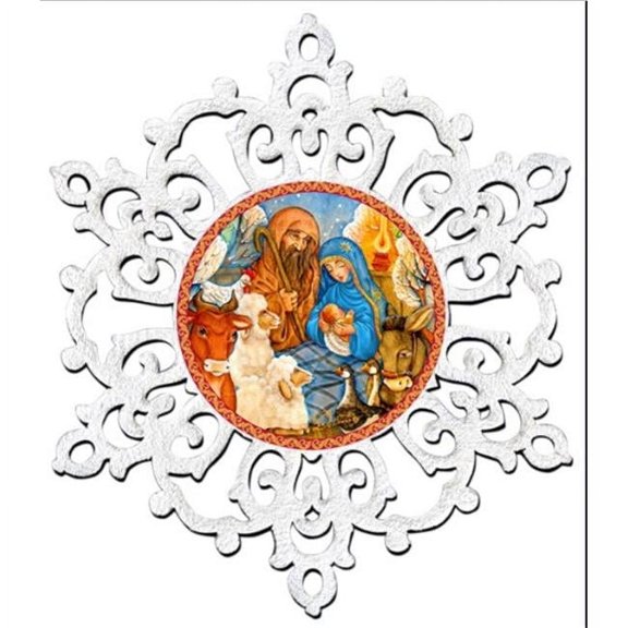 Nativity Snowflake Christmas Door Hanger