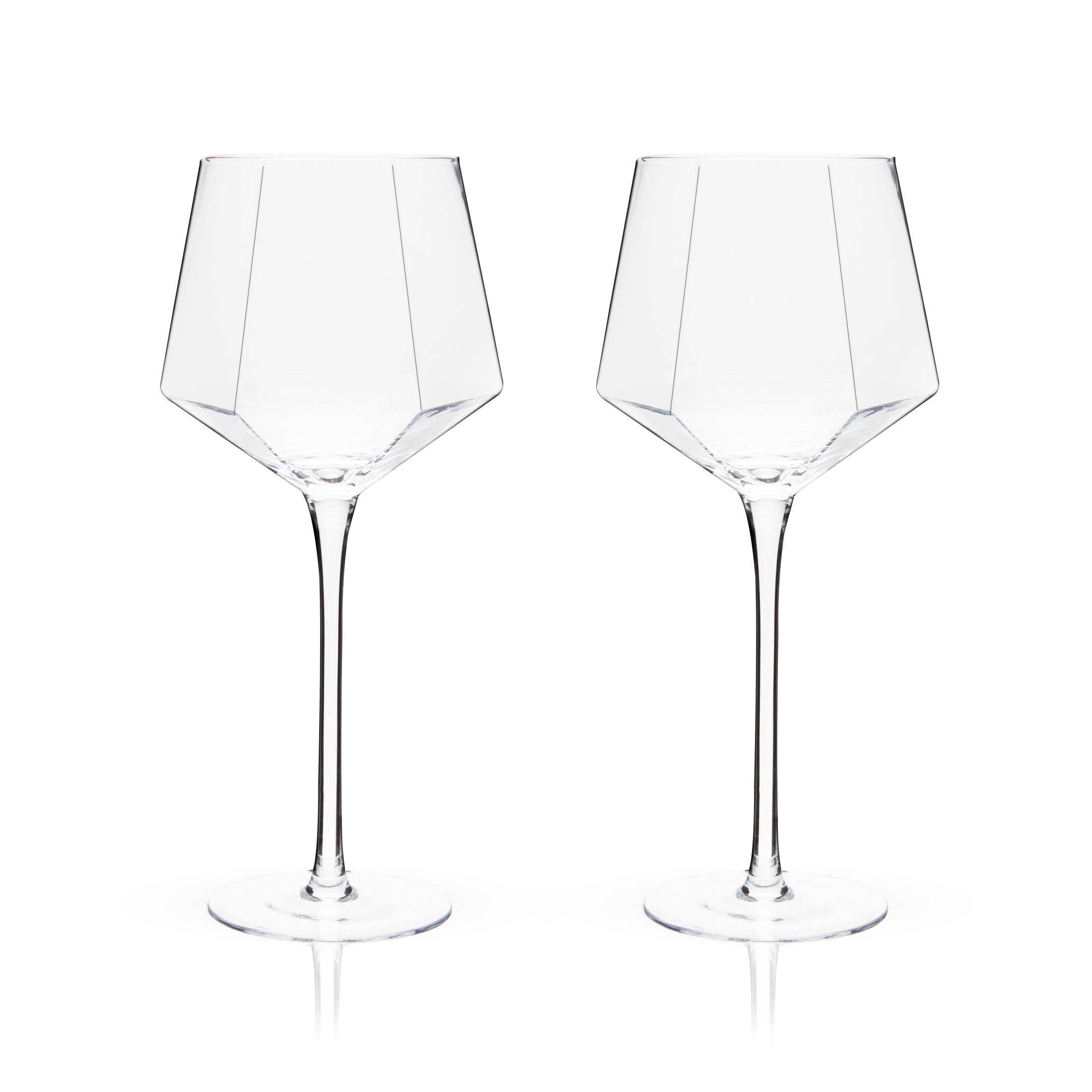 Viski Seneca Long Stem Wine Glasses for Red or White Wine, 15.5 oz Set of 2