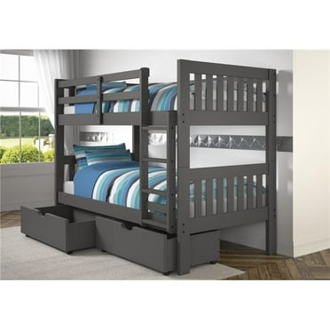 Donco Kids Louver Wood Bunk Bed Twin, Donco Louver Twin Over Full Bunk Bed