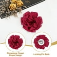 thumbnail image 3 of Uxcell Silk Satin Flower Brooch Pin Large Peony Floral Lapel Pin for Women Burgundy, 3 of 7