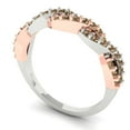 thumbnail image 2 of 0.5 ct Brilliant Round Cut Simulated Champagne 18K Rose/White Gold Stackable Band SZ 5.75, 2 of 6