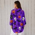 thumbnail image 2 of Nyfairy Plus Size Women's Halloween Print Long Sleeve Button Down Casual Shirt, 2 of 5