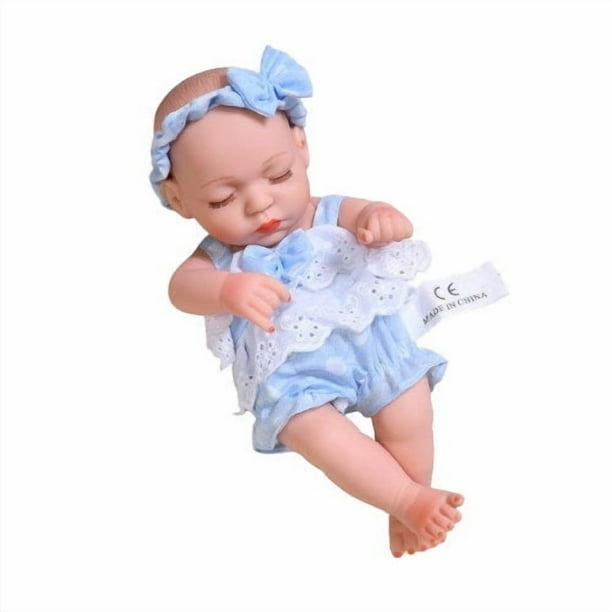 Herunwer Full Body Silicone Reborn Dolls Can Open Mouth Realistic Silicone Premature Baby Dolls with Hand-Rooted Gold Hair for Cuddling,Role Playing