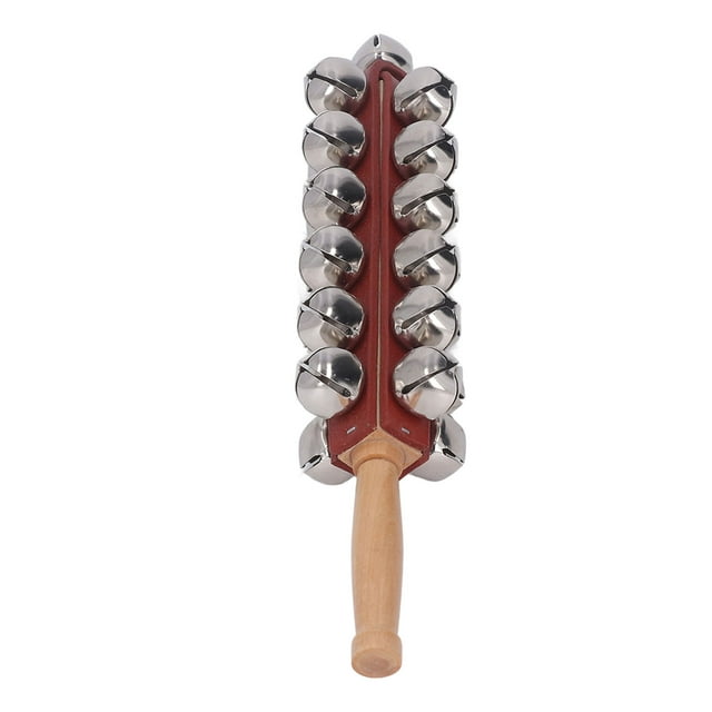Jingle Bell Stick, Ergonomic Wooden Handle Bell Toy Musical Instrument for Kindergarten