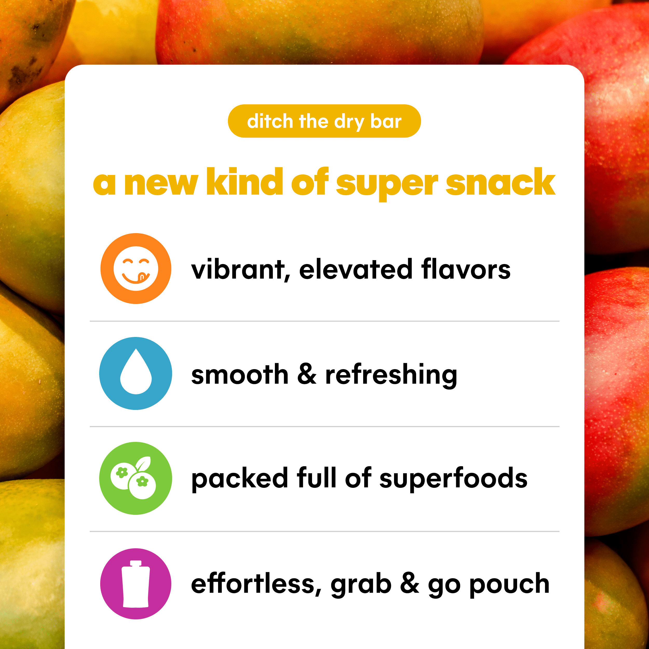 Noka Organic Mango Coconut Superfood Smoothie Pouches with Plant Protein, 4.22oz, 4-Pack