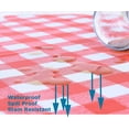 thumbnail image 3 of Tektrum 100% Polyester Waterproof 60 X 102 Inch 60"X102" Rectangular Checker Checkered Tablecloth Table Cover - Spill Proof/Stain Resistant/Wrinkle Free/Heavy Duty - Camping Picnic (Red and White), 3 of 7