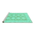 thumbnail image 2 of Ahgly Company Machine Washable Indoor Round Abstract Turquoise Blue Modern Area Rugs, 8' Round, 2 of 4