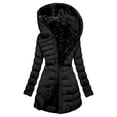 thumbnail image 6 of Iyufng Women's Fleece Lined Hooded Puffer Coat Zip Up Mid Length Warm Winter Jackets with Side Pockets, 6 of 6
