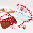 thumbnail image 1 of 2pcs Valentine's Day Mother's Day, Wedding Gifts Wooden Bead Wreath With Tassels, Rustic Farmhouse, 1 of 5